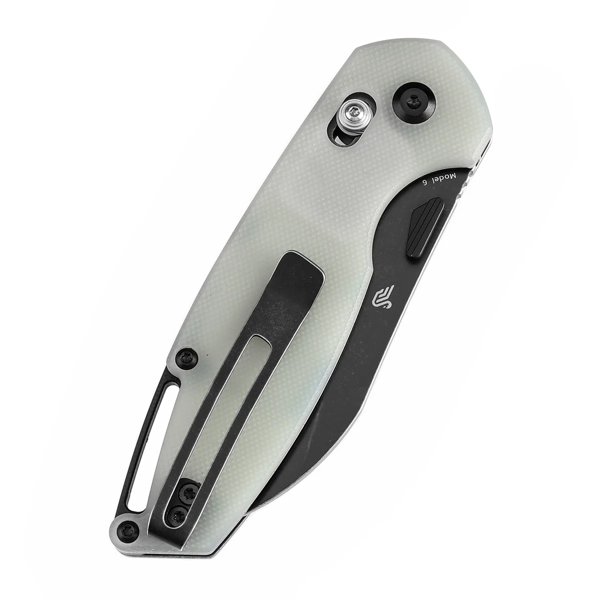 Tenable Model 6 Cross Bar Lock | Jade G10 Handle | 3.1" Blackwash 14C28N Blade | Nick Swan Design--T1022V3 - Image 7