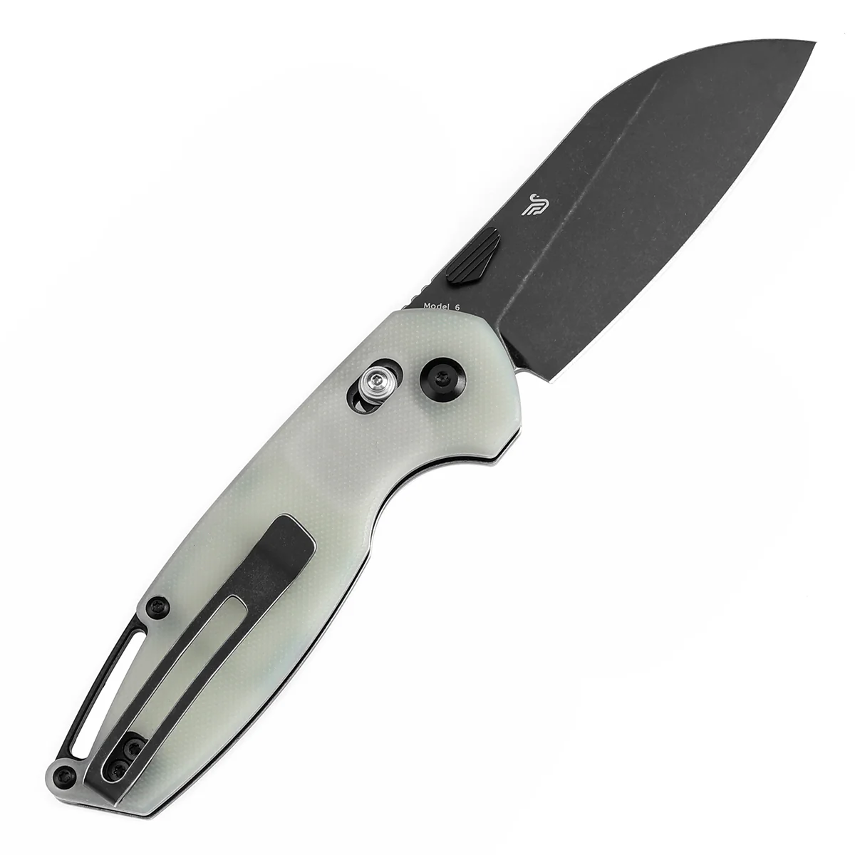 Tenable Model 6 Cross Bar Lock | Jade G10 Handle | 3.1" Blackwash 14C28N Blade | Nick Swan Design--T1022V3 - Image 8