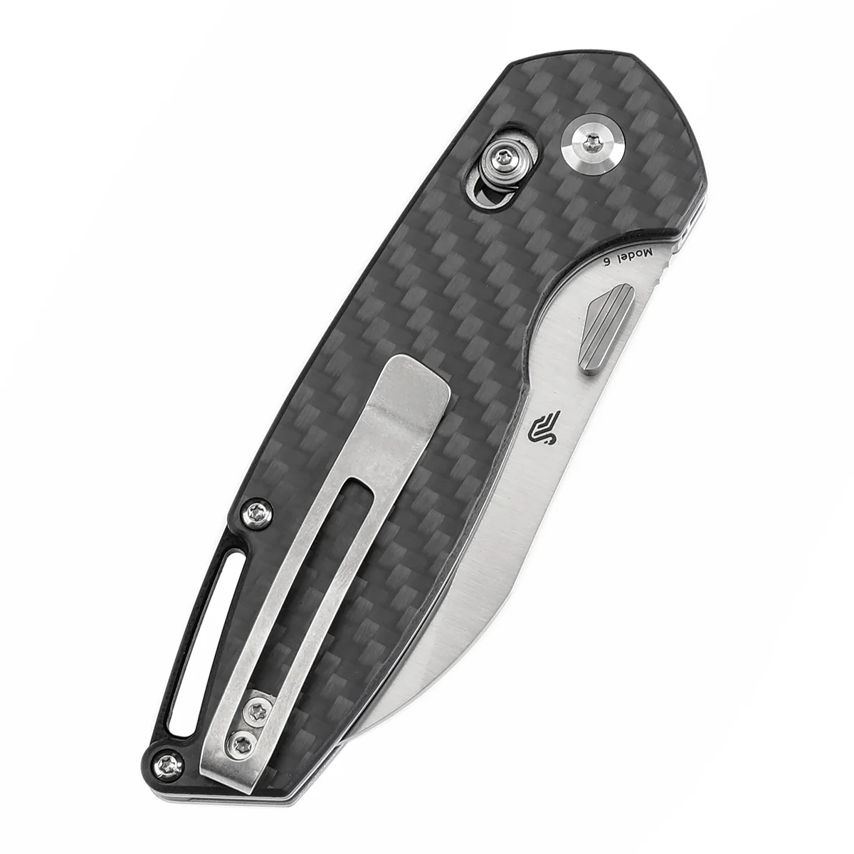 Tenable Model 6 Cross Bar Lock | Twill Carbon Fiber Handle | 3.1" Satin 14C28N Blade | Nick Swan Design--T1022V1 - Image 7