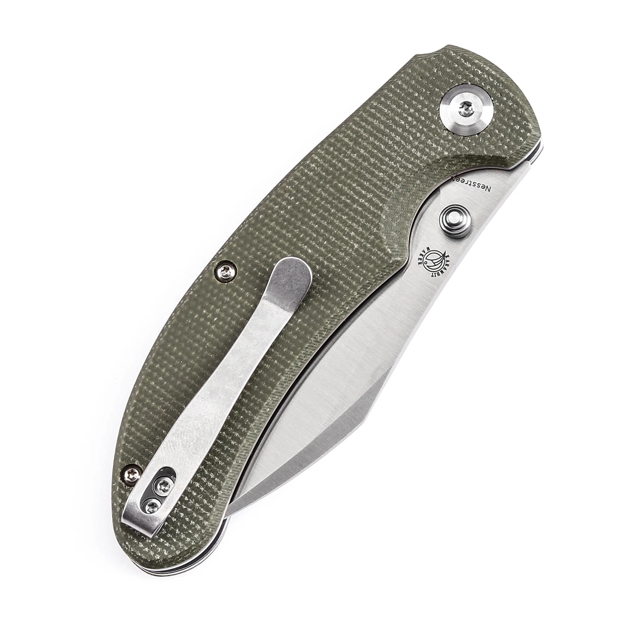 Tenable Nesstreet Folding Knife Green Micarta Handle(3.58'' Satin 14C28N Blade)Karambit Maker Design-T1039F4 - Image 8