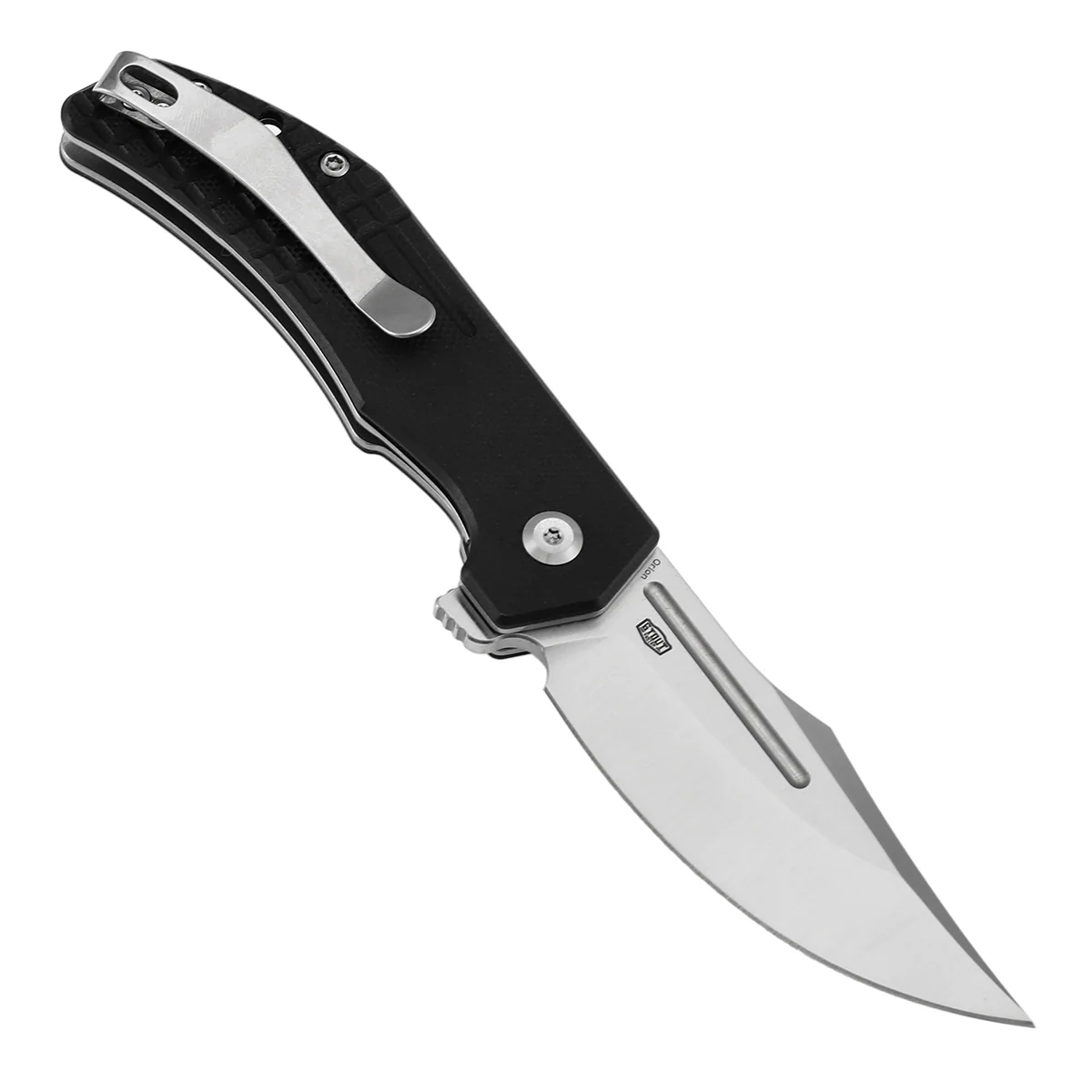 Tenable Orion Flipper Folding Knife | Black G10 with Frag Pattern | 3.07" Satin 14C28N | JB Stout Design | B1089A6 - Image 3