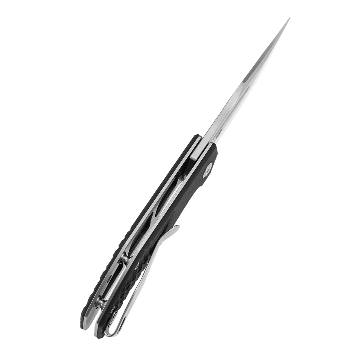 Tenable Orion Flipper Folding Knife | Black G10 with Frag Pattern | 3.07" Satin 14C28N | JB Stout Design | B1089A6 - Image 5