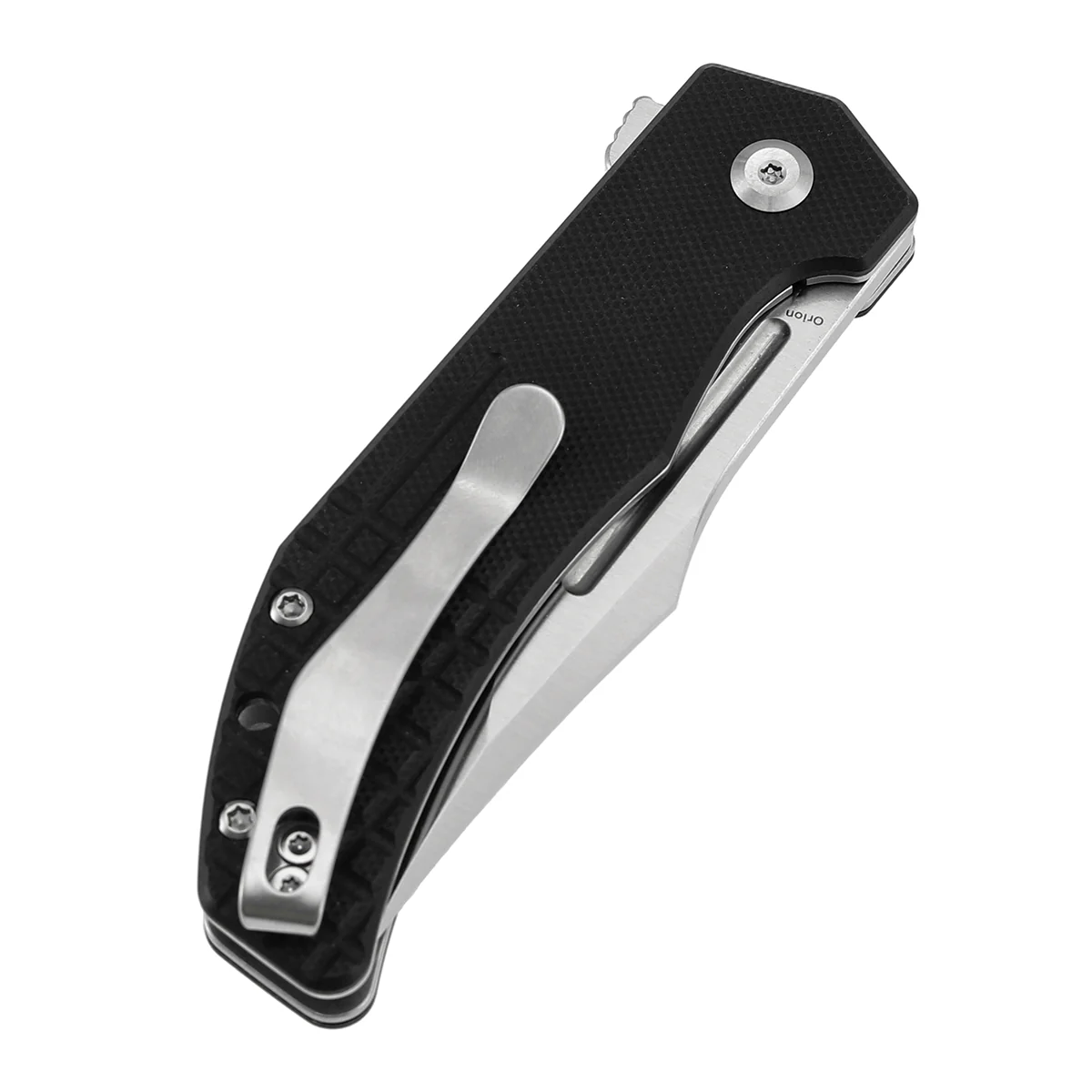 Tenable Orion Flipper Folding Knife | Black G10 with Frag Pattern | 3.07" Satin 14C28N | JB Stout Design | B1089A6 - Image 7