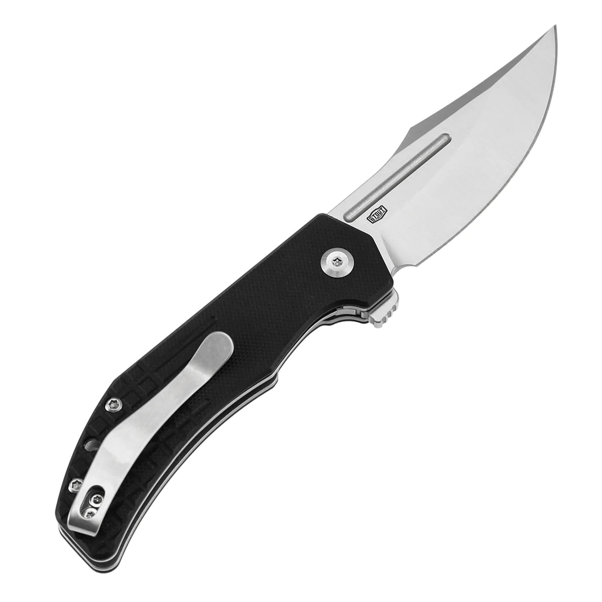 Tenable Orion Flipper Folding Knife | Black G10 with Frag Pattern | 3.07" Satin 14C28N | JB Stout Design | B1089A6 - Image 8