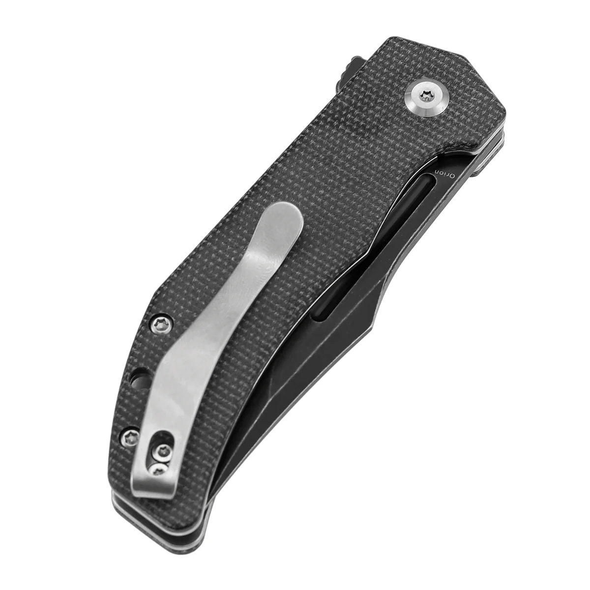 Tenable Orion Flipper Folding Knife | Black Micarta Handle | 3.07" Blackwashed 14C28N | JB Stout Design | B1089A4 - Image 7