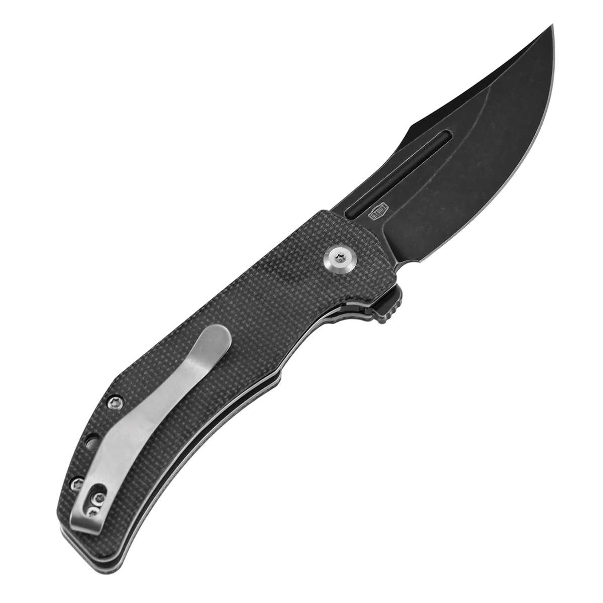Tenable Orion Flipper Folding Knife | Black Micarta Handle | 3.07" Blackwashed 14C28N | JB Stout Design | B1089A4 - Image 8