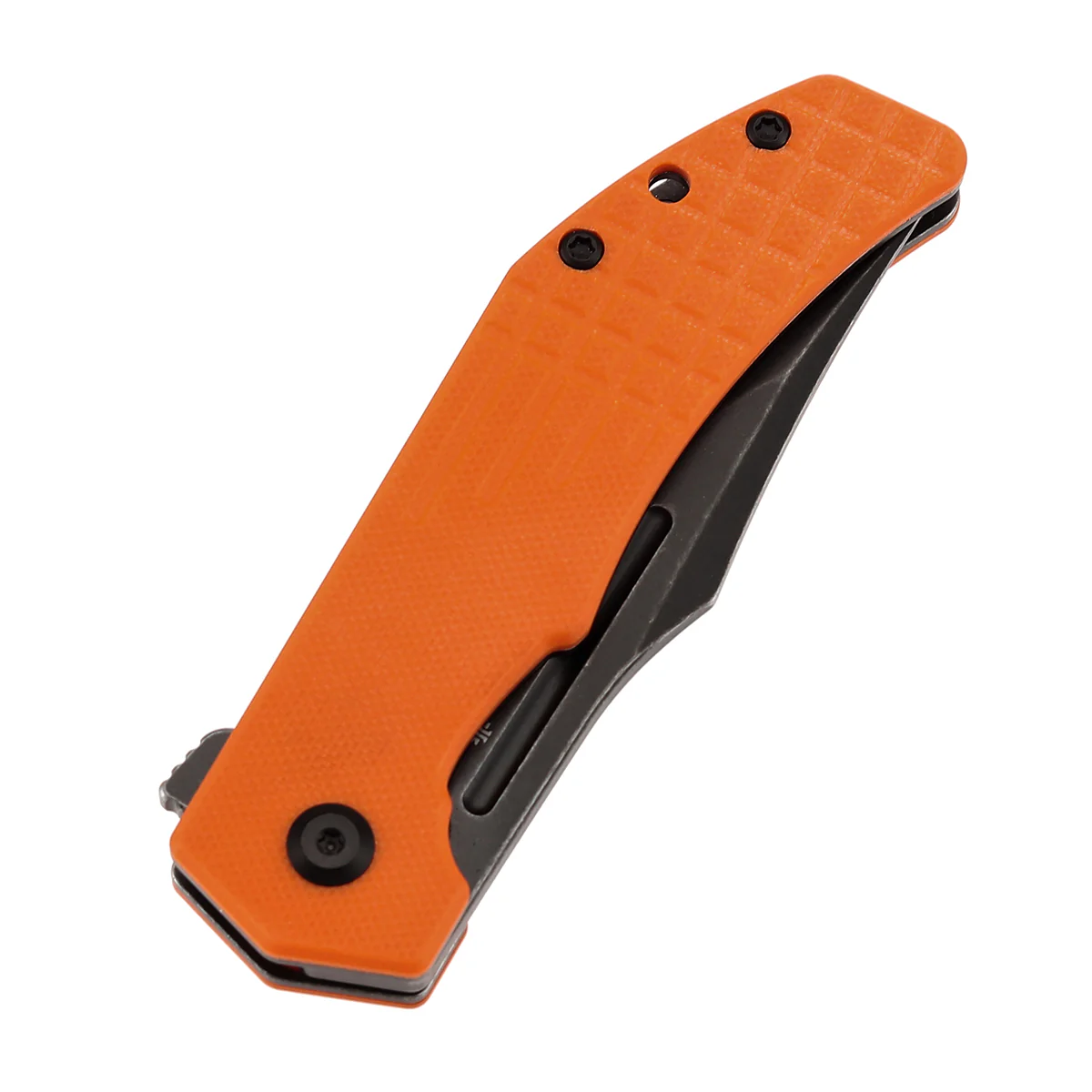 Tenable Orion Flipper Folding Knife | Orange G10 with Frag Pattern | 3.07" Blackwashed 14C28N | JB Stout Design | B1089A5 - Image 6