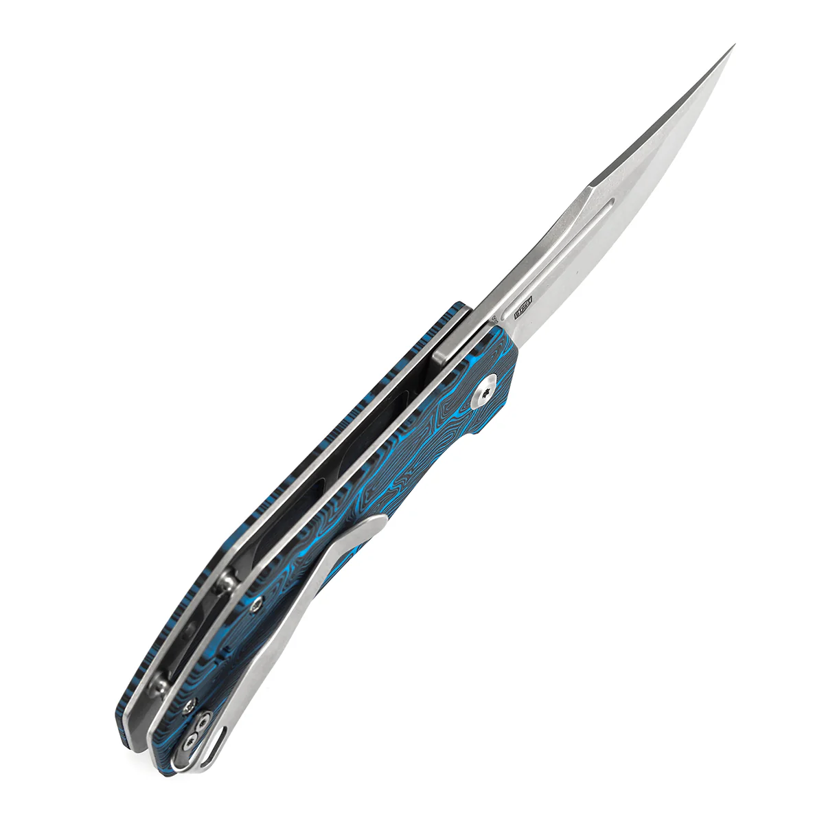 Tenable Orion Flipper Folding Knife | Blue Topo G-mascus Handle | Stonewashed 14C28N | JB Stout Design | B1089A1 - Image 6