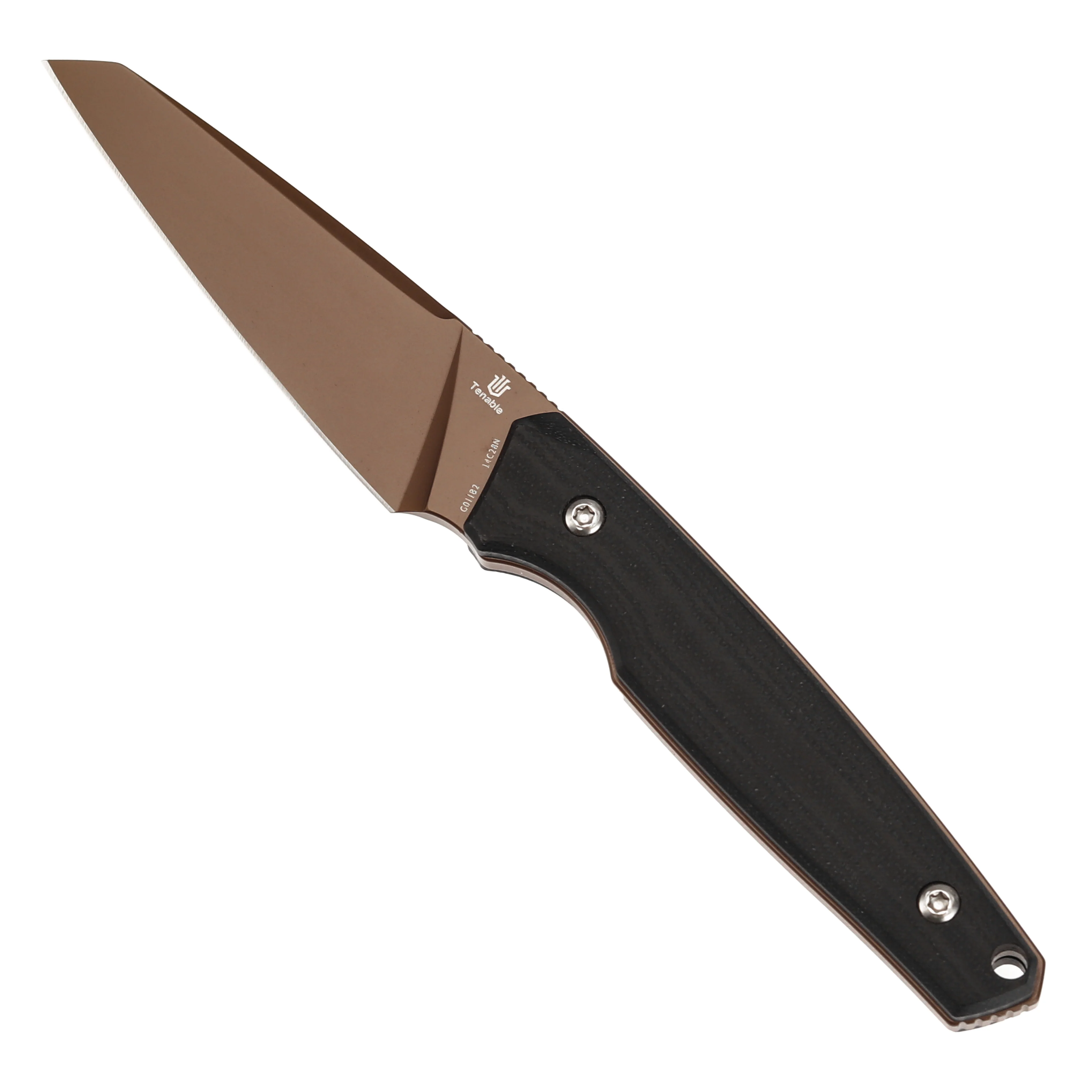 Tenable Parr Fixed Blade Knife | 2.87" Rose Gold Coated 14C28N Blade | Black G10 Handle| Jonathan Styles – G011B2 - Image 4