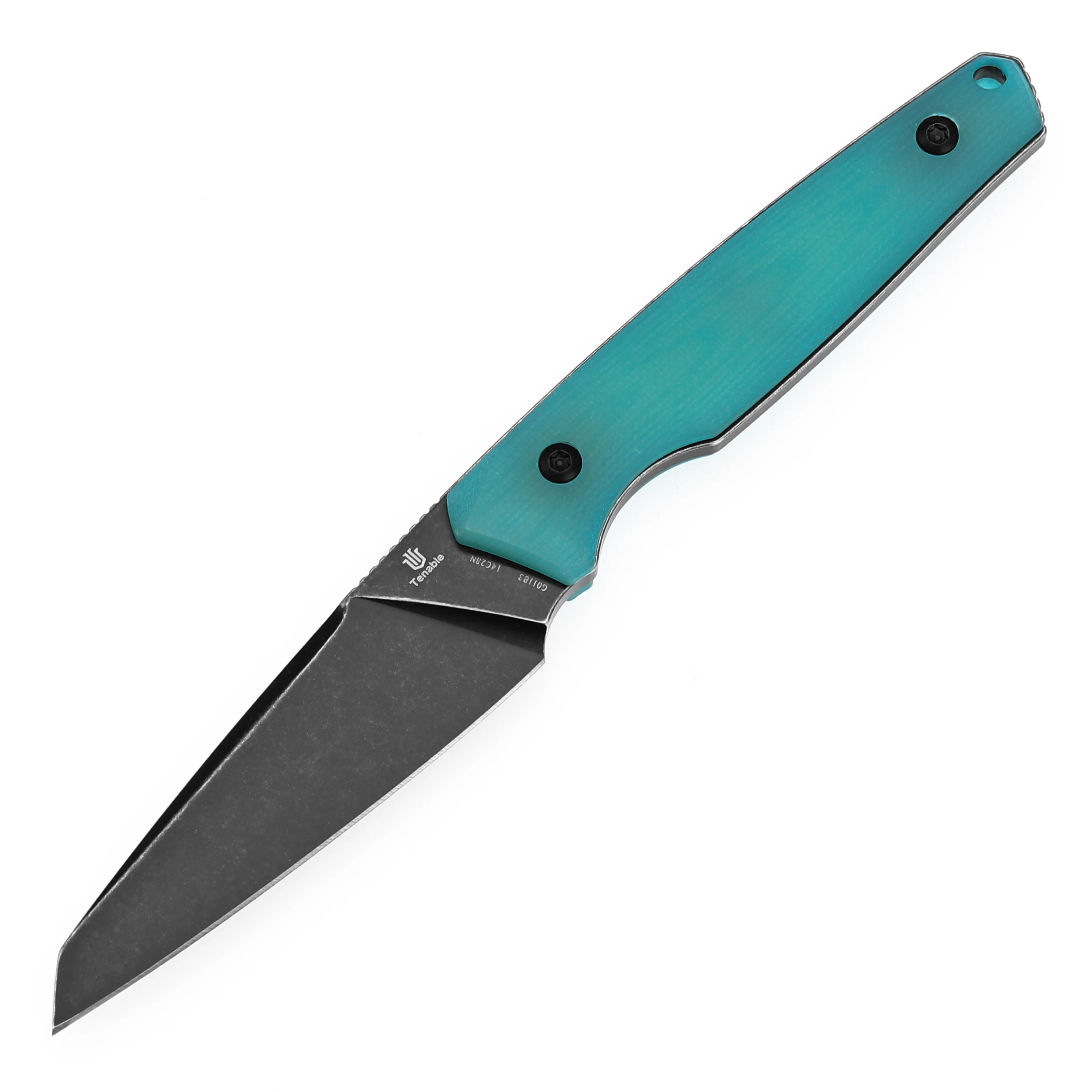 Tenable Parr Fixed Blade Knife | 2.87" Blackwash 14C28N Blade | Tiffany Blue G10 Handle| Jonathan Styles - G011B3 - Image 3