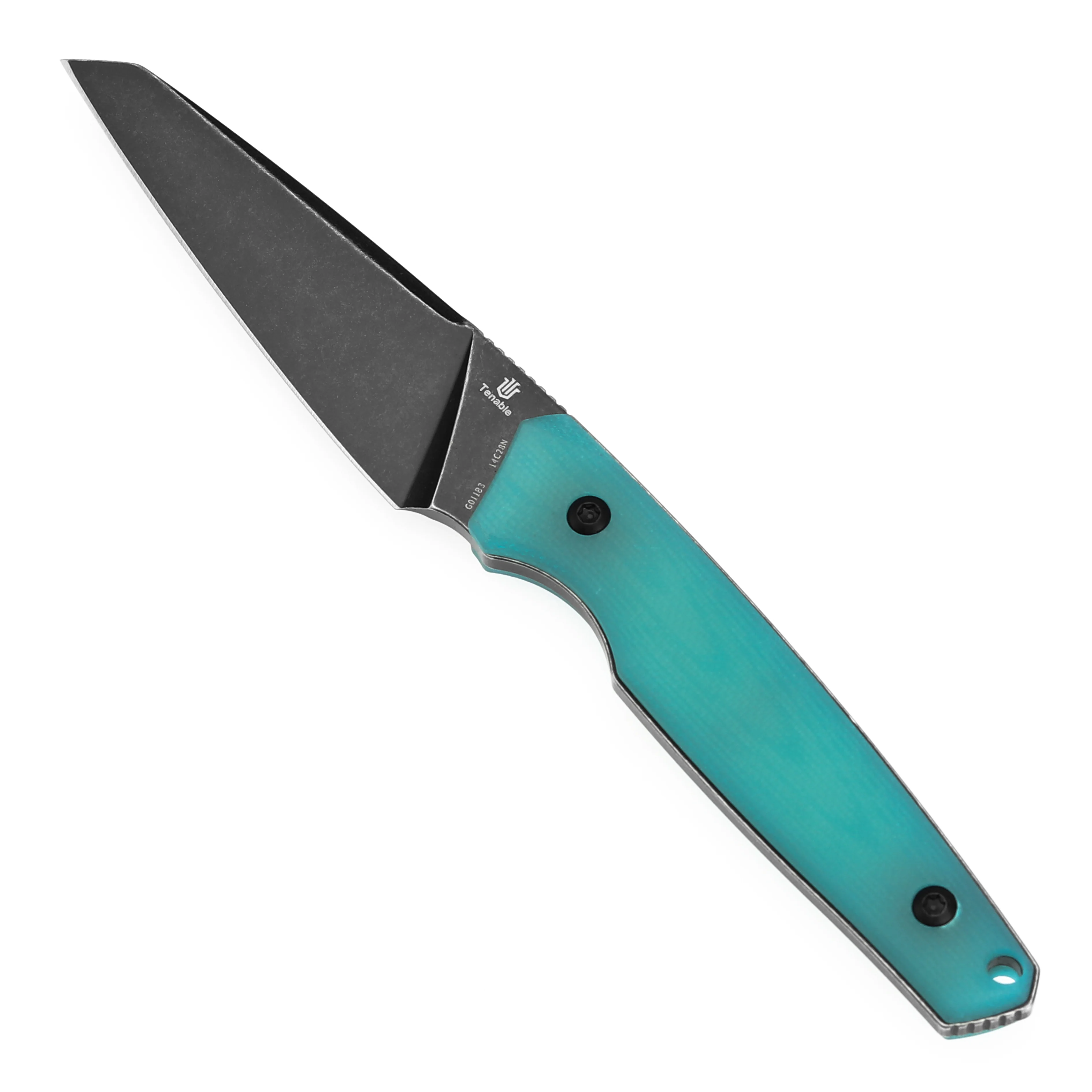 Tenable Parr Fixed Blade Knife | 2.87" Blackwash 14C28N Blade | Tiffany Blue G10 Handle| Jonathan Styles - G011B3 - Image 4