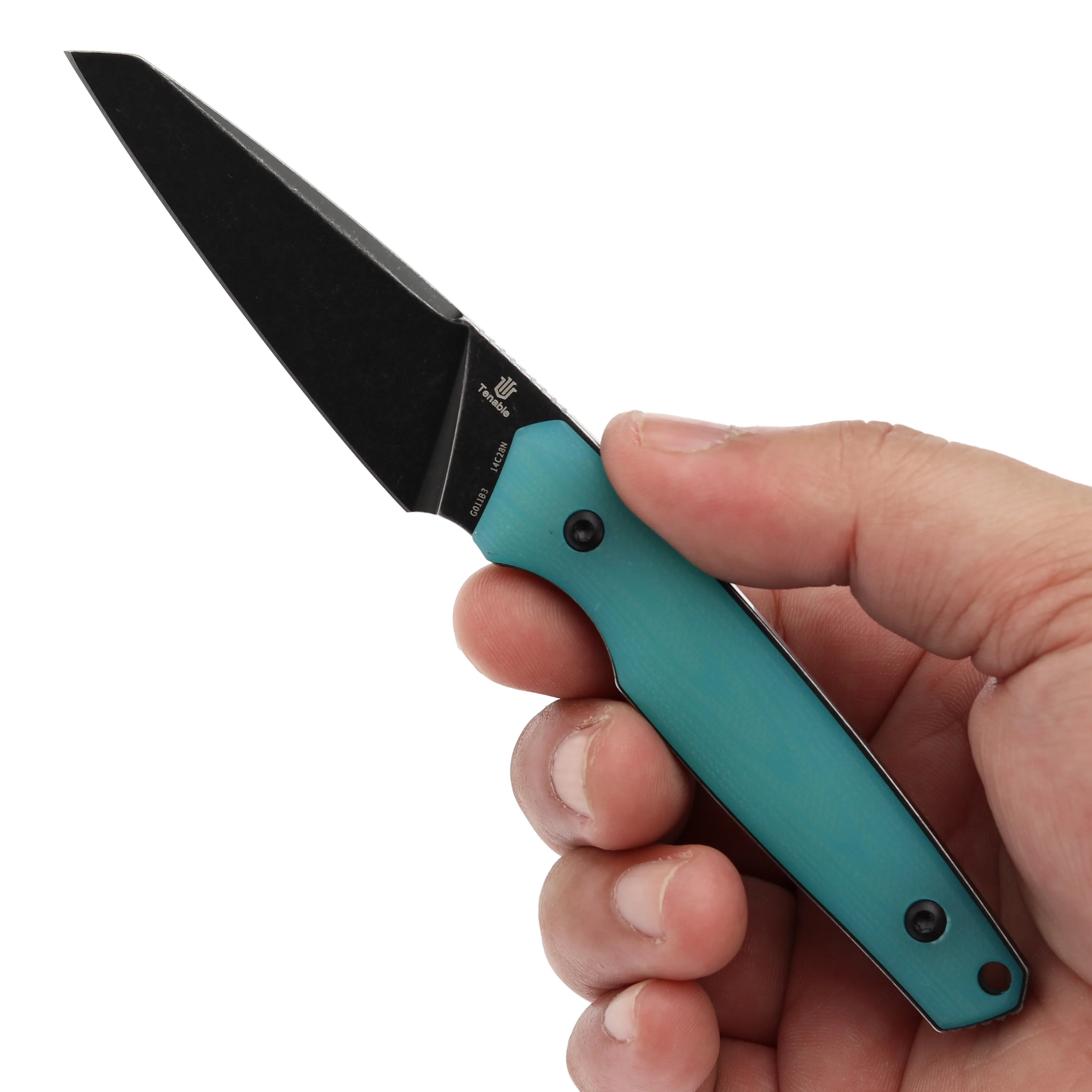 Tenable Parr Fixed Blade Knife | 2.87" Blackwash 14C28N Blade | Tiffany Blue G10 Handle| Jonathan Styles - G011B3 - Image 8