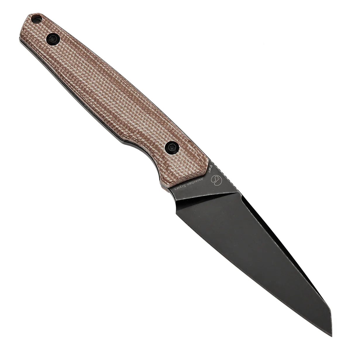 Tenable Parr Fixed Blade Knife | 2.87'' Blackwash 14C28N Blade| Brown Micarta Handle | Jonathan Styles - G011B4 - Image 6