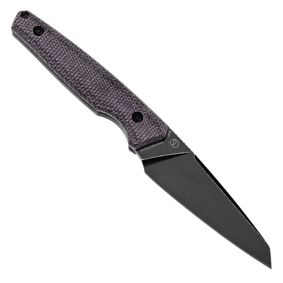 Tenable Parr Fixed Blade Knife | 2.87" Blackwashed 14C28N Blade | Purple Micarta Handle | Jonathan Styles – G011B1 - Image 4