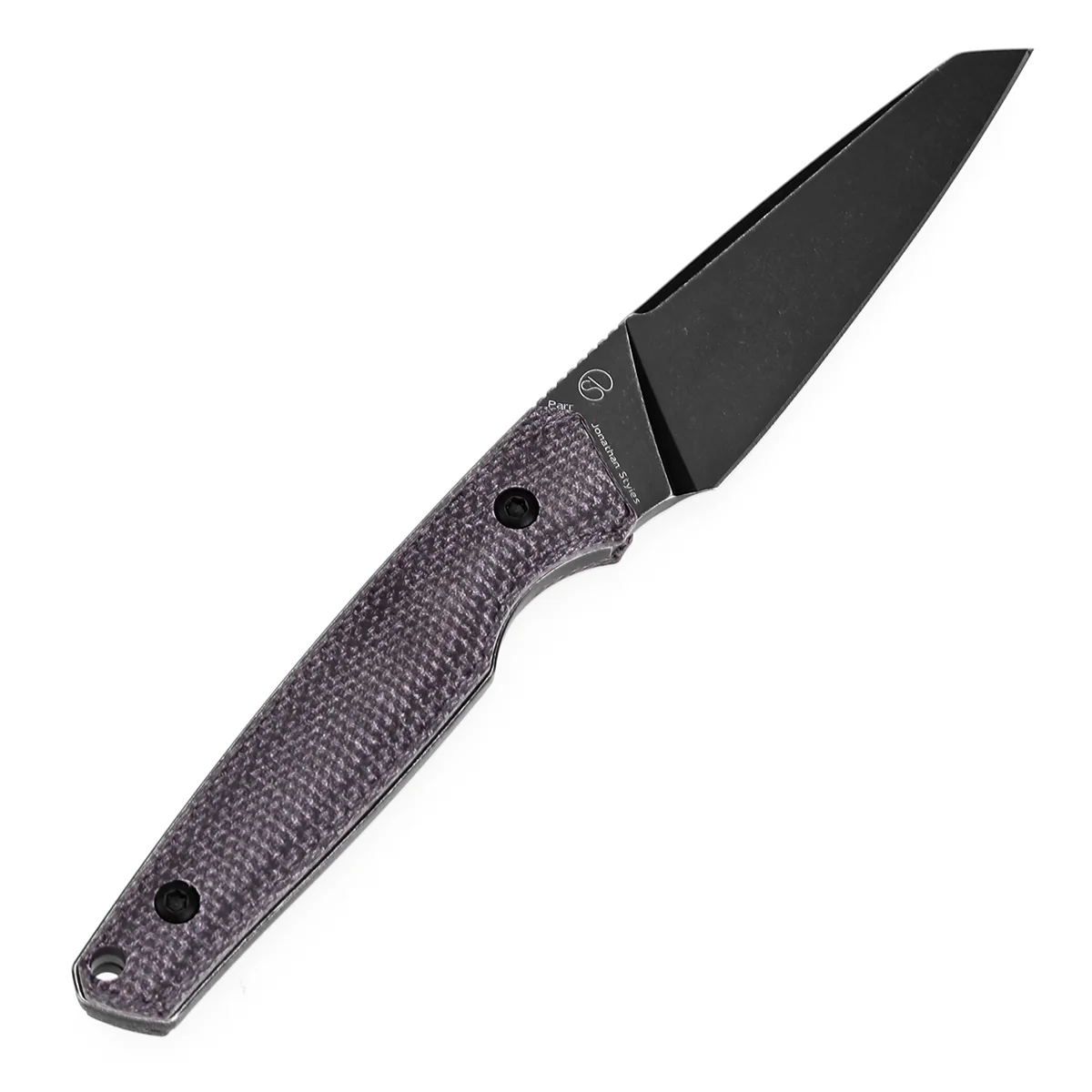 Tenable Parr Fixed Blade Knife | 2.87" Blackwashed 14C28N Blade | Purple Micarta Handle | Jonathan Styles – G011B1 - Image 6