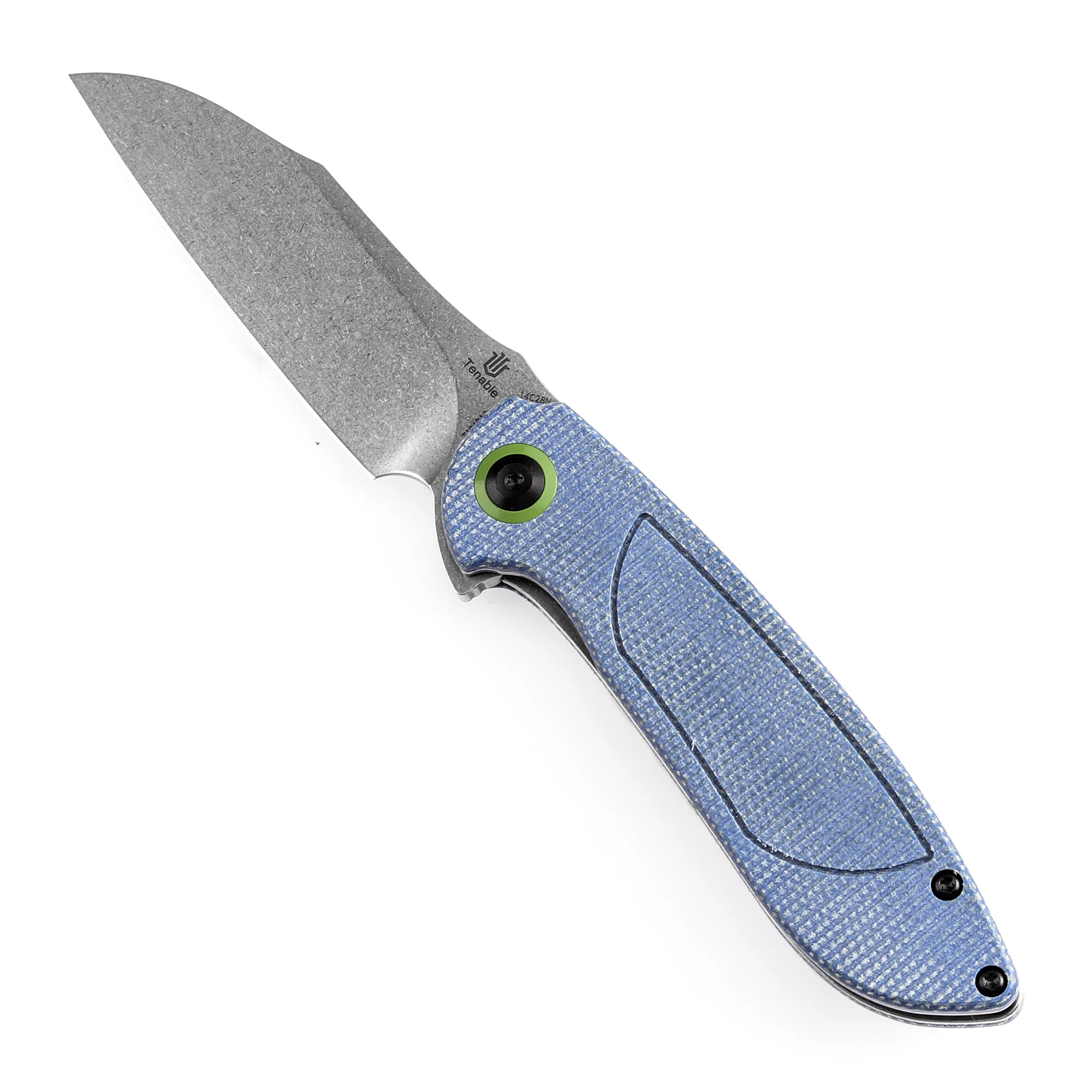 Tenable Prometheus Folding Knife Blue Micarta Handle(3.29'' Stonewashed  14C28N Blade)D.O.C.K. Design-T1040A3 - Image 5
