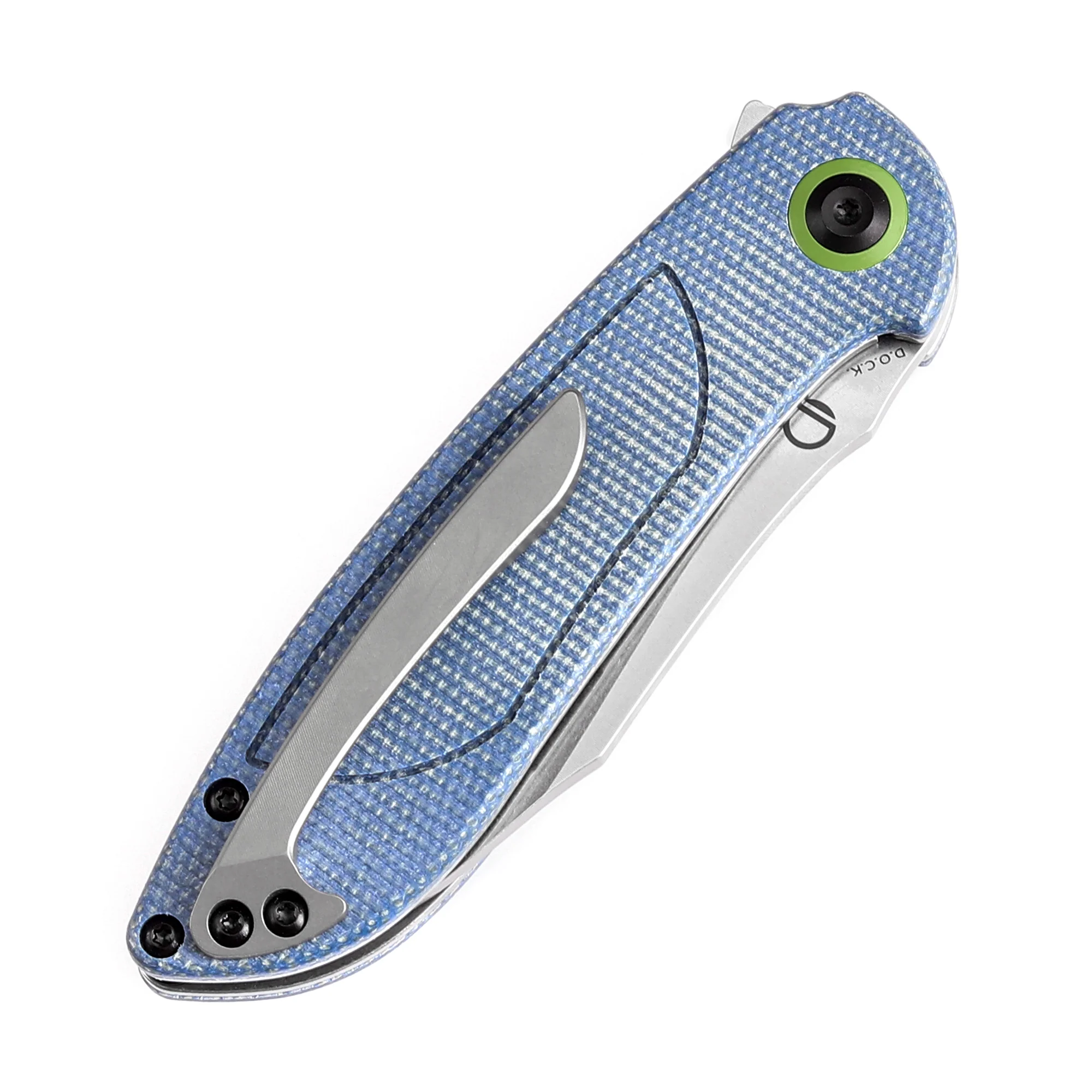 Tenable Prometheus Folding Knife Blue Micarta Handle(3.29'' Stonewashed  14C28N Blade)D.O.C.K. Design-T1040A3 - Image 9