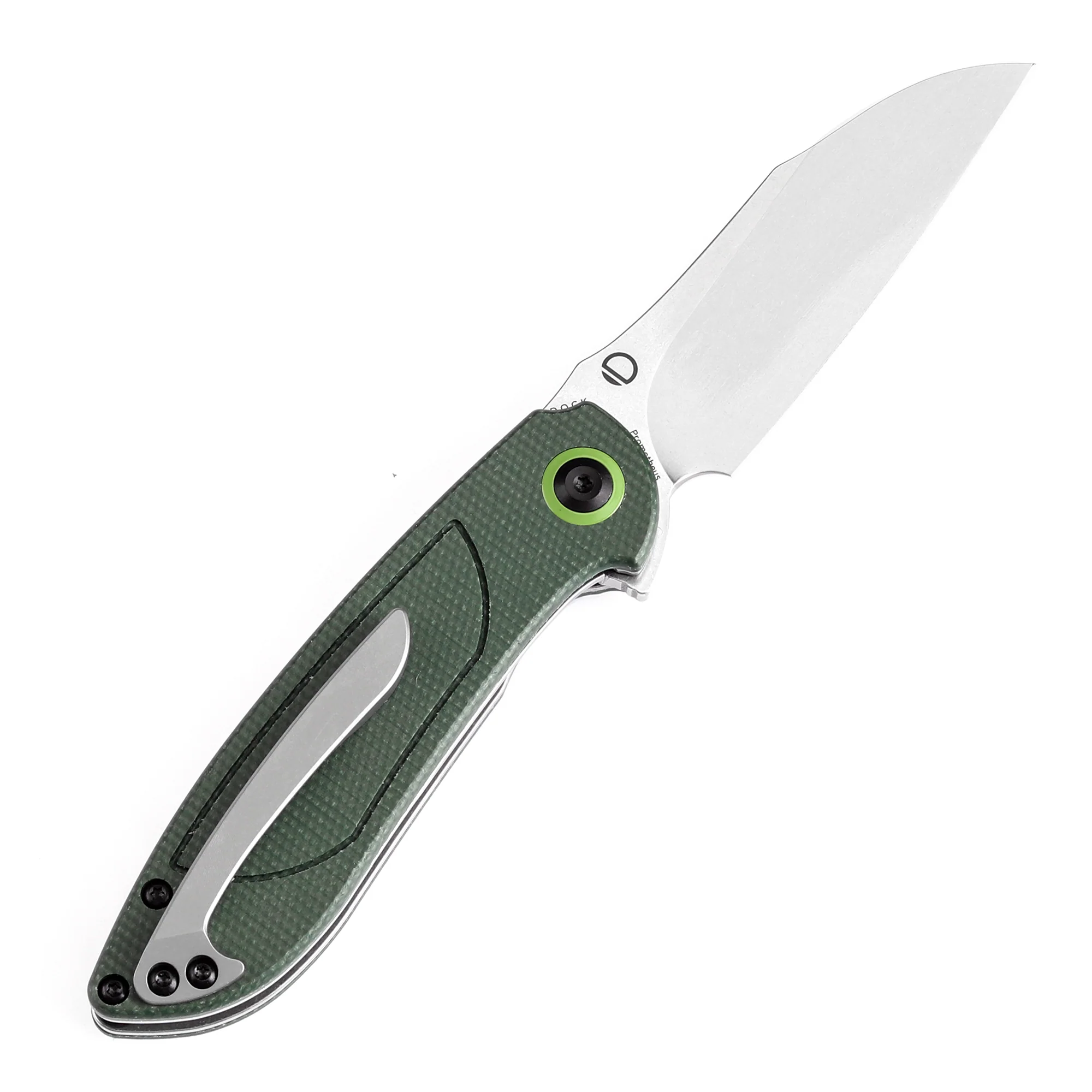 Tenable Prometheus Folding Knife Green Micarta Handle(3.29'' Stonewashed  14C28N Blade)D.O.C.K. Design-T1040A2 - Image 4