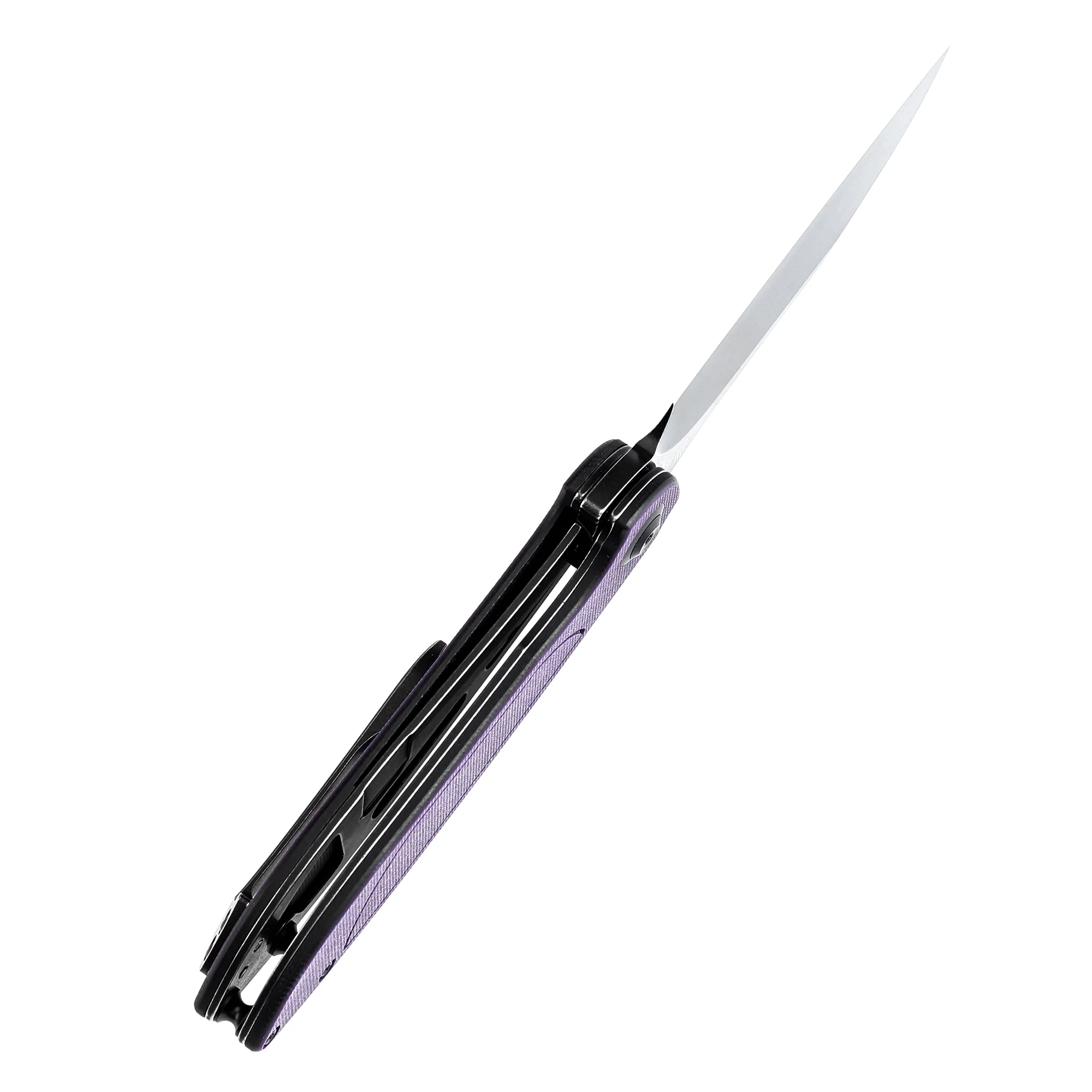 Tenable Prometheus Folding Knife Purple and Black G10 Handle(3.29'' Blackwash 14C28N Blade)D.O.C.K. Design-T1040A4 - Image 6