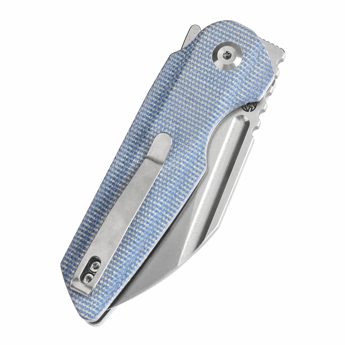 Tenable Rafe L Folding Knife Blue Micarta Handle (3.19" Stonewashed 14C28N Blade) 4T5 Design--T1048A3 - Image 8