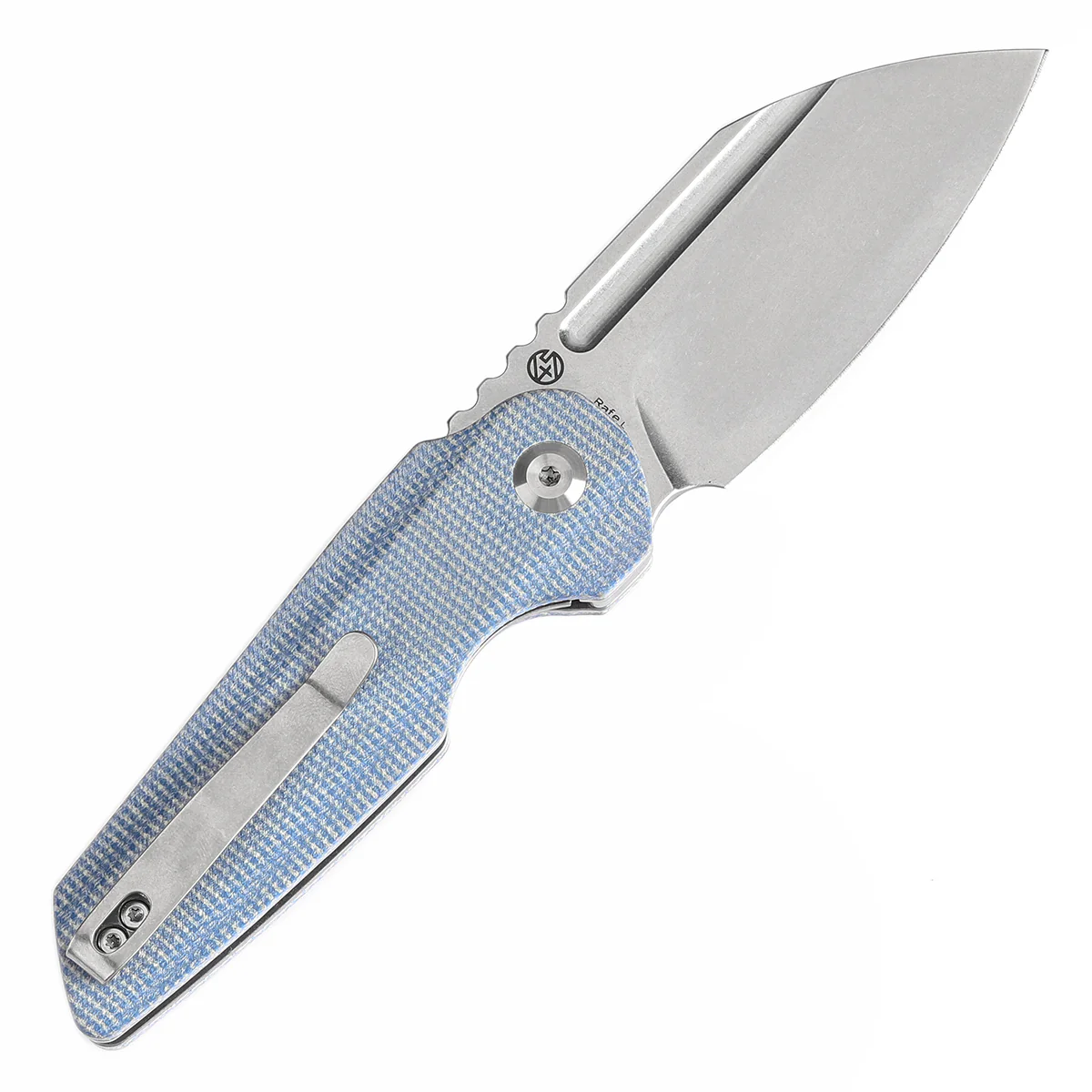 Tenable Rafe L Folding Knife Blue Micarta Handle (3.19" Stonewashed 14C28N Blade) 4T5 Design--T1048A3 - Image 9