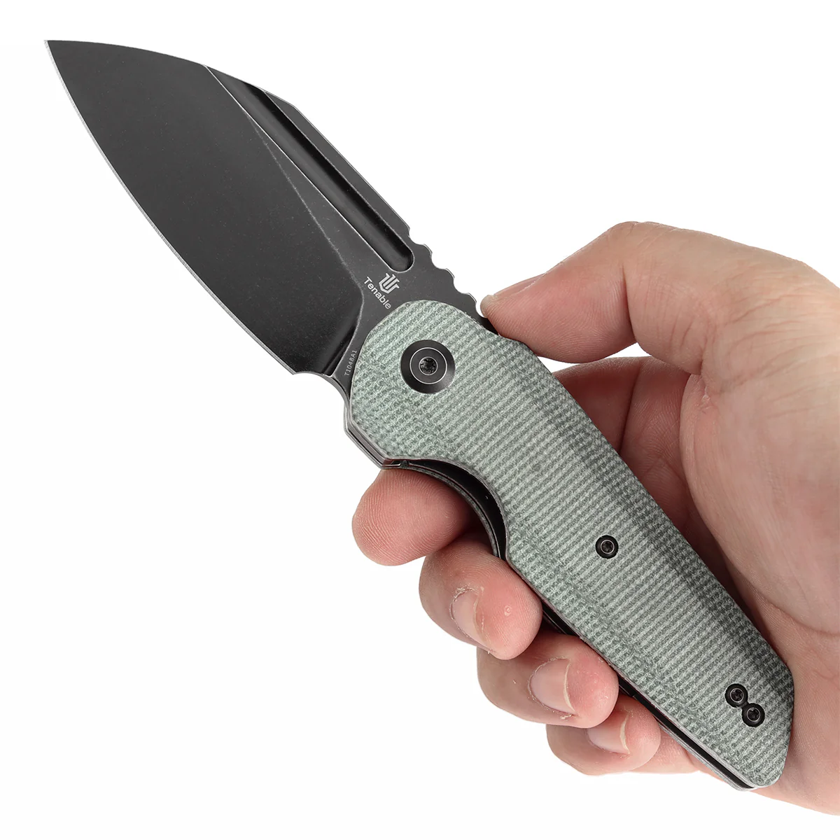 Tenable Rafe L Folding Knife Green Micarta Handle (3.19" Black Stonewashed 14C28N Blade) 4T5 Design--T1048A1 - Image 10