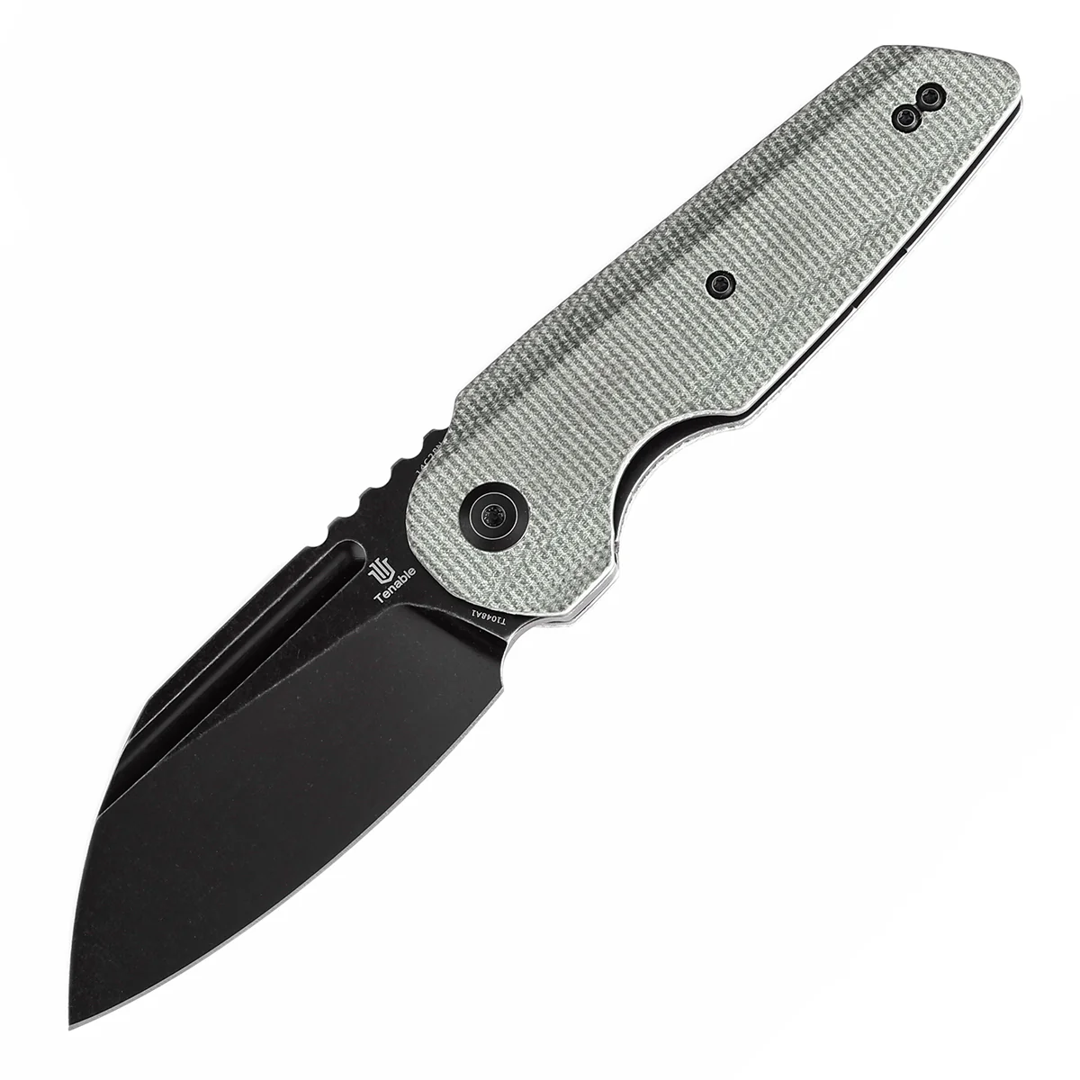 Tenable Rafe L Folding Knife Green Micarta Handle (3.19" Black Stonewashed 14C28N Blade) 4T5 Design--T1048A1 - Image 2