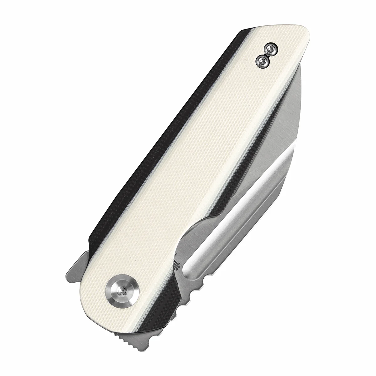 Tenable Rafe L Folding Knife Ivory White and Black G10 Handle (3.19" Satin 14C28N Blade) 4T5 Design--T1048A4 - Image 7