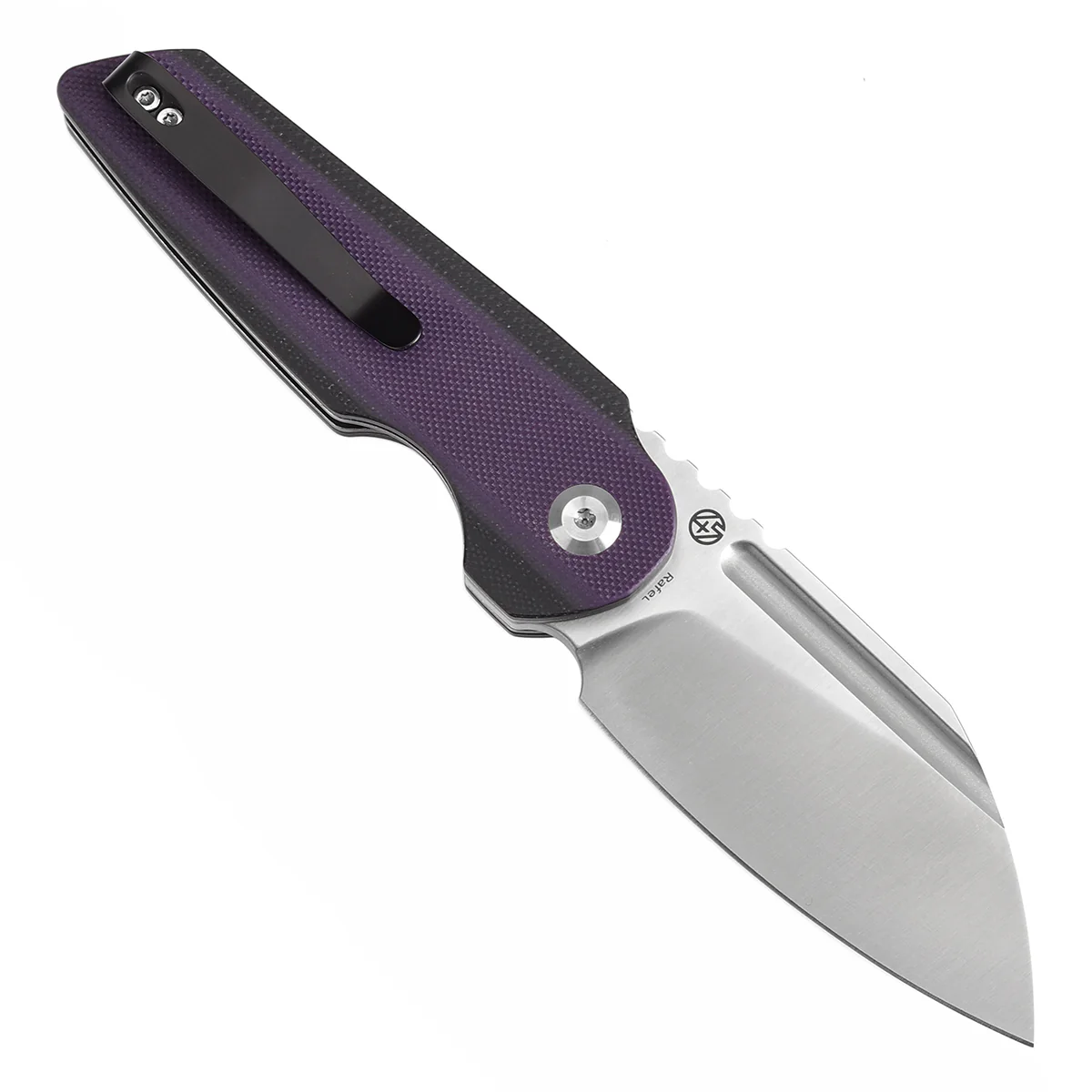 Tenable Rafe L Folding Knife Purple and Black G10 Handle (3.19" Satin 14C28N Blade) 4T5 Design--T1048A5 - Image 3