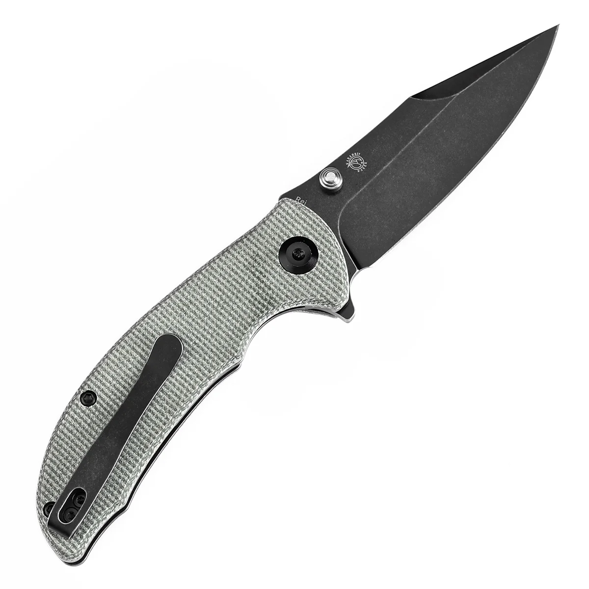 Tenable Rei Folding Knife Green Micarta Handle (3.3" Blackwash 14C28N Blade) Karambit Maker Design--T1061A2 - Image 9