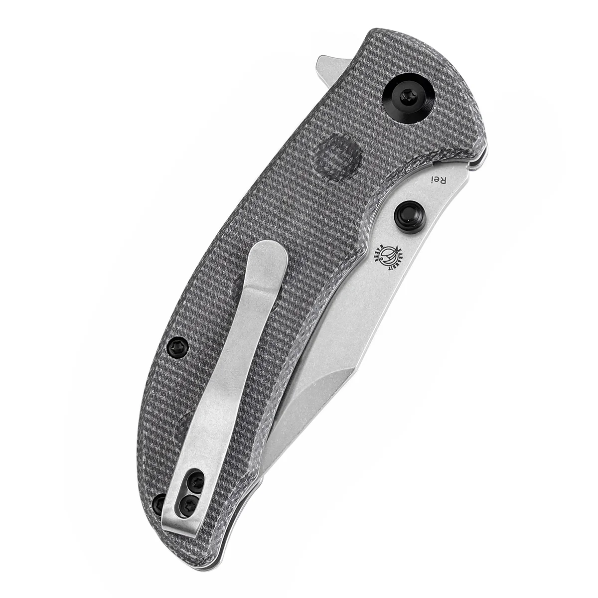 Tenable Rei Folding Knife Black Micarta with Dimples Handle (3.3" Stonewashed 14C28N Blade) Karambit Maker Design--T1061A3 - Image 8