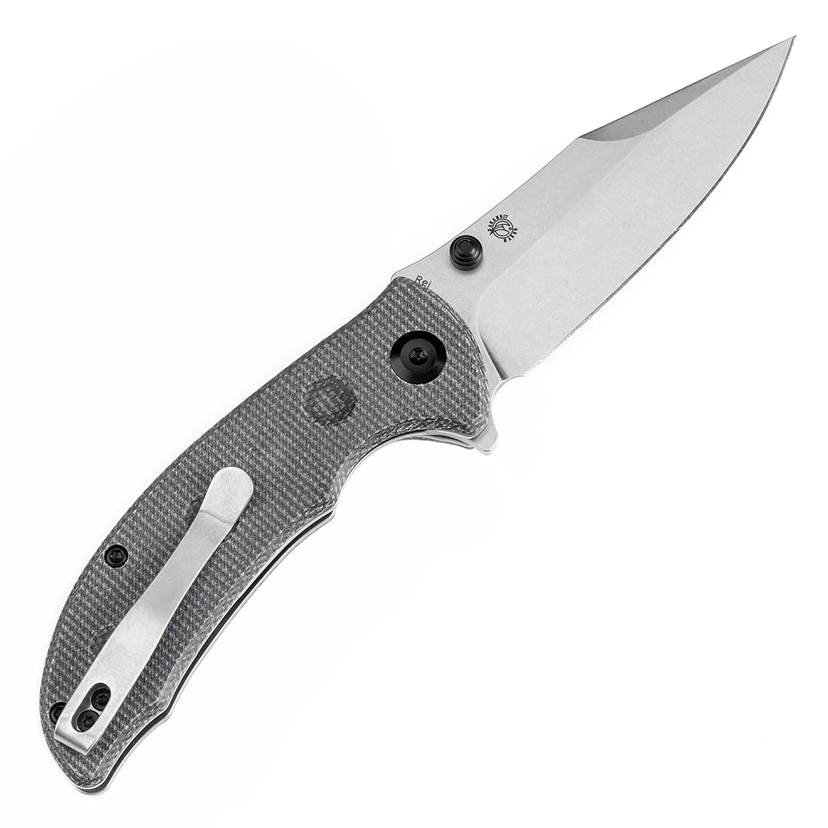 Tenable Rei Folding Knife Black Micarta with Dimples Handle (3.3" Stonewashed 14C28N Blade) Karambit Maker Design--T1061A3 - Image 9