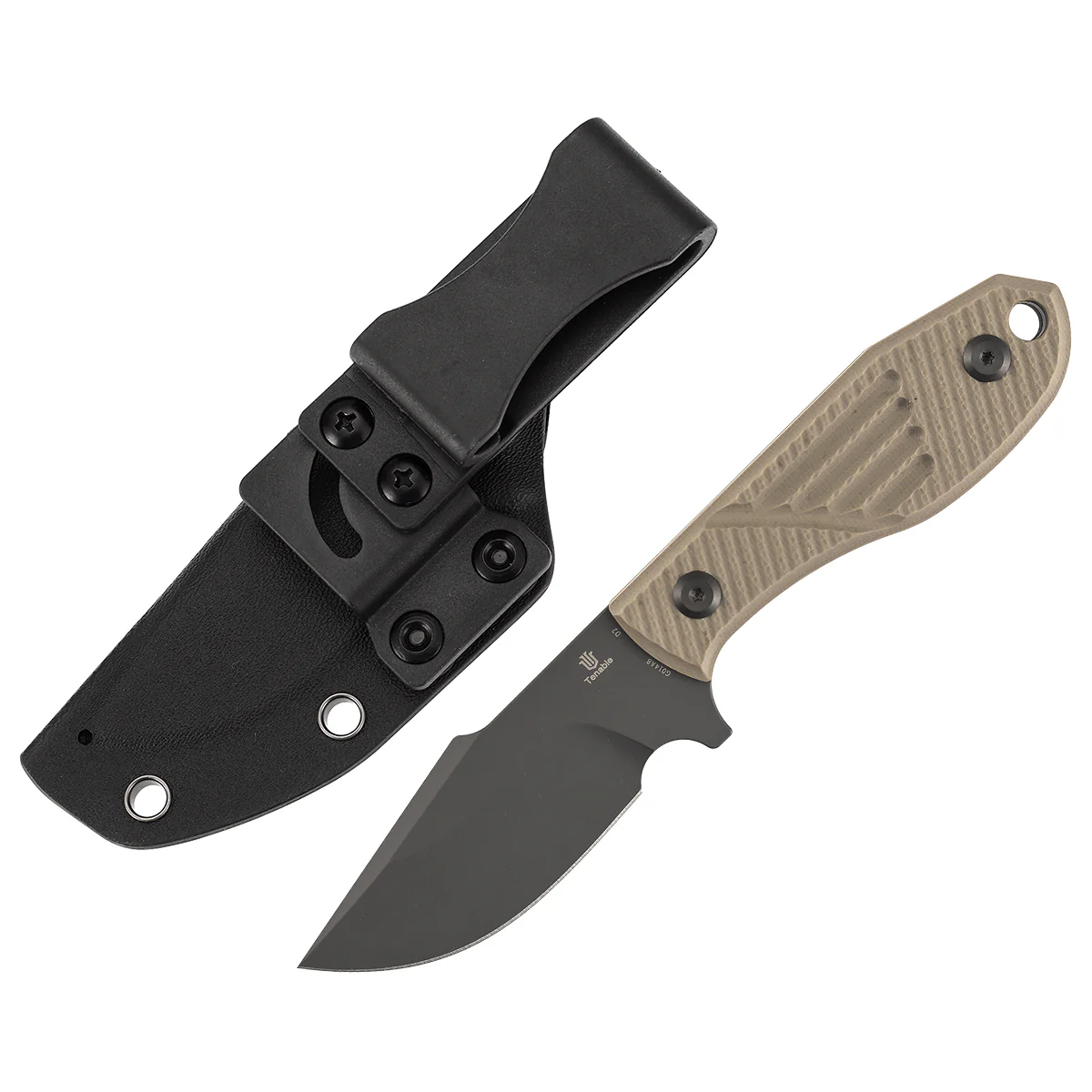 Tenable Tiny Dancer Fixed Blade Knife | 3.17" Gray TiCn Coated D2 Blade | Light Sand G10 Handle | JB Stout Design | G014A8