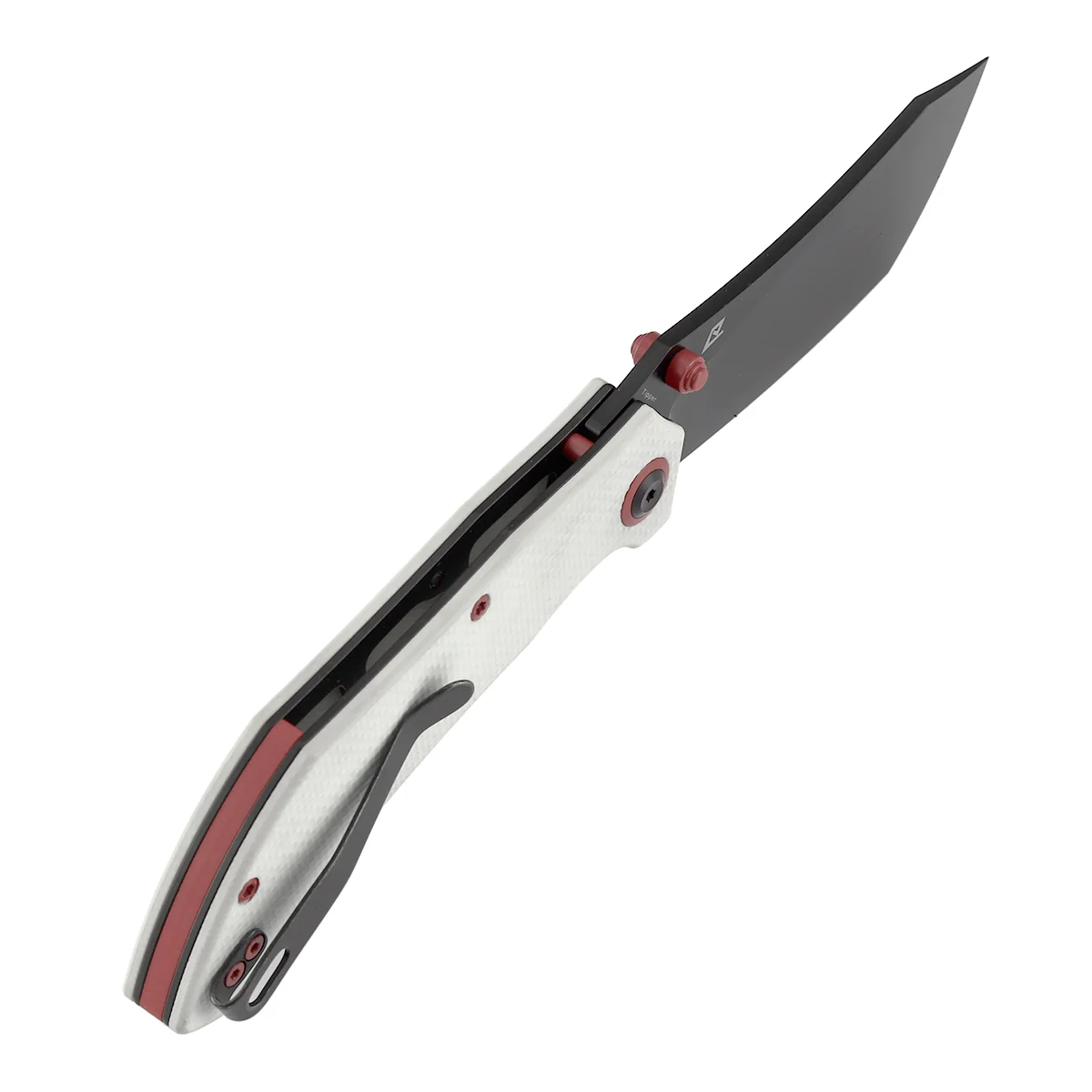 Tenable Tipper Folding Knife | 3.39'' Blackwash Nitro V Blade | White G10 Handle | Edgy Bladeworks Design | B1079A4 - Image 5