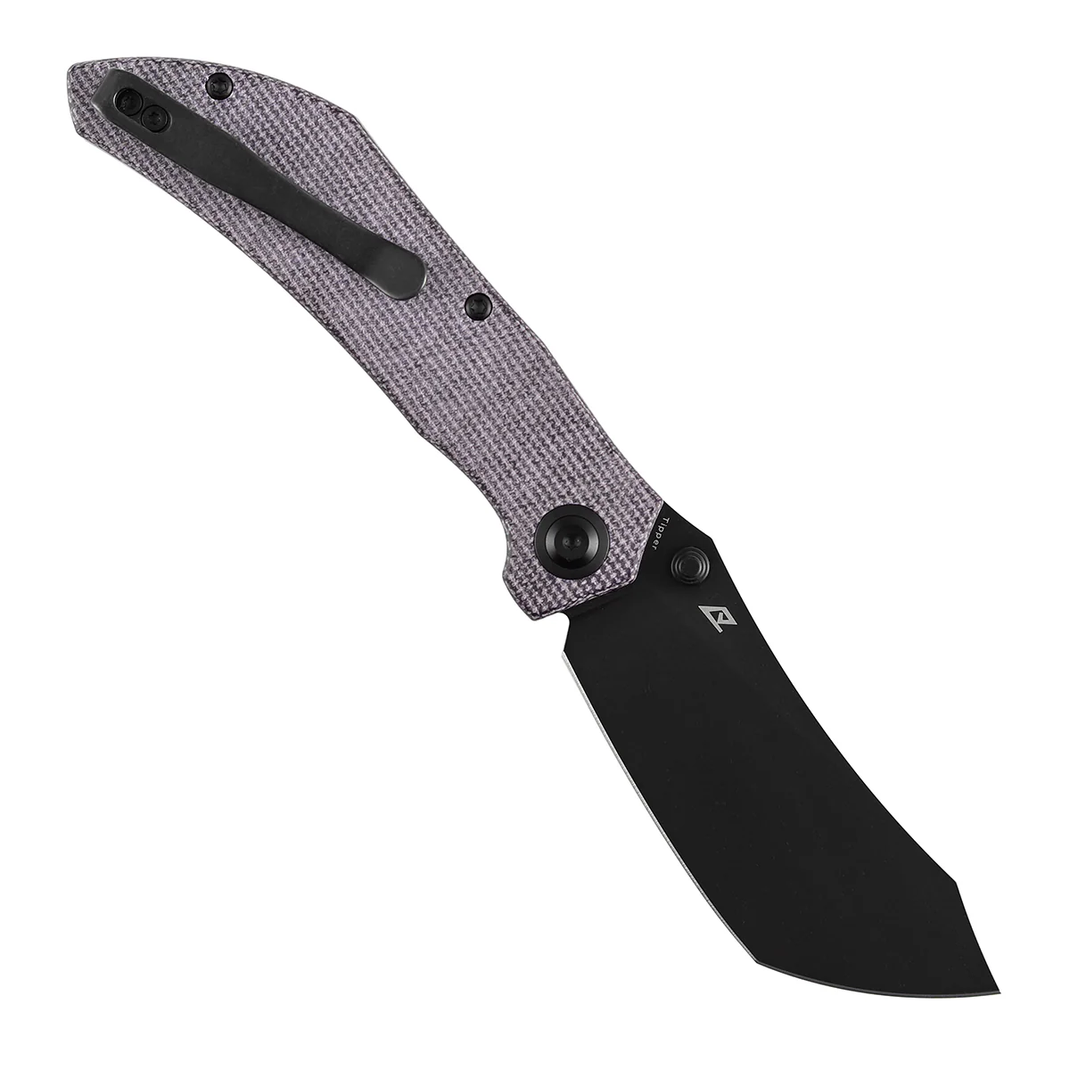 Tenable Tipper Folding Knife | 3.39'' Blackwash Nitro V Blade | Purple Micarta Handle | Edgy Bladeworks Design | B1079A2 - Image 3