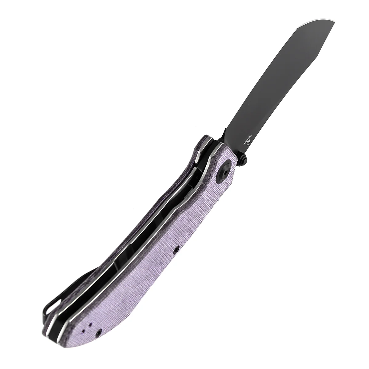 Tenable Tipper Folding Knife | 3.39'' Blackwash Nitro V Blade | Purple Micarta Handle | Edgy Bladeworks Design | B1079A2 - Image 4