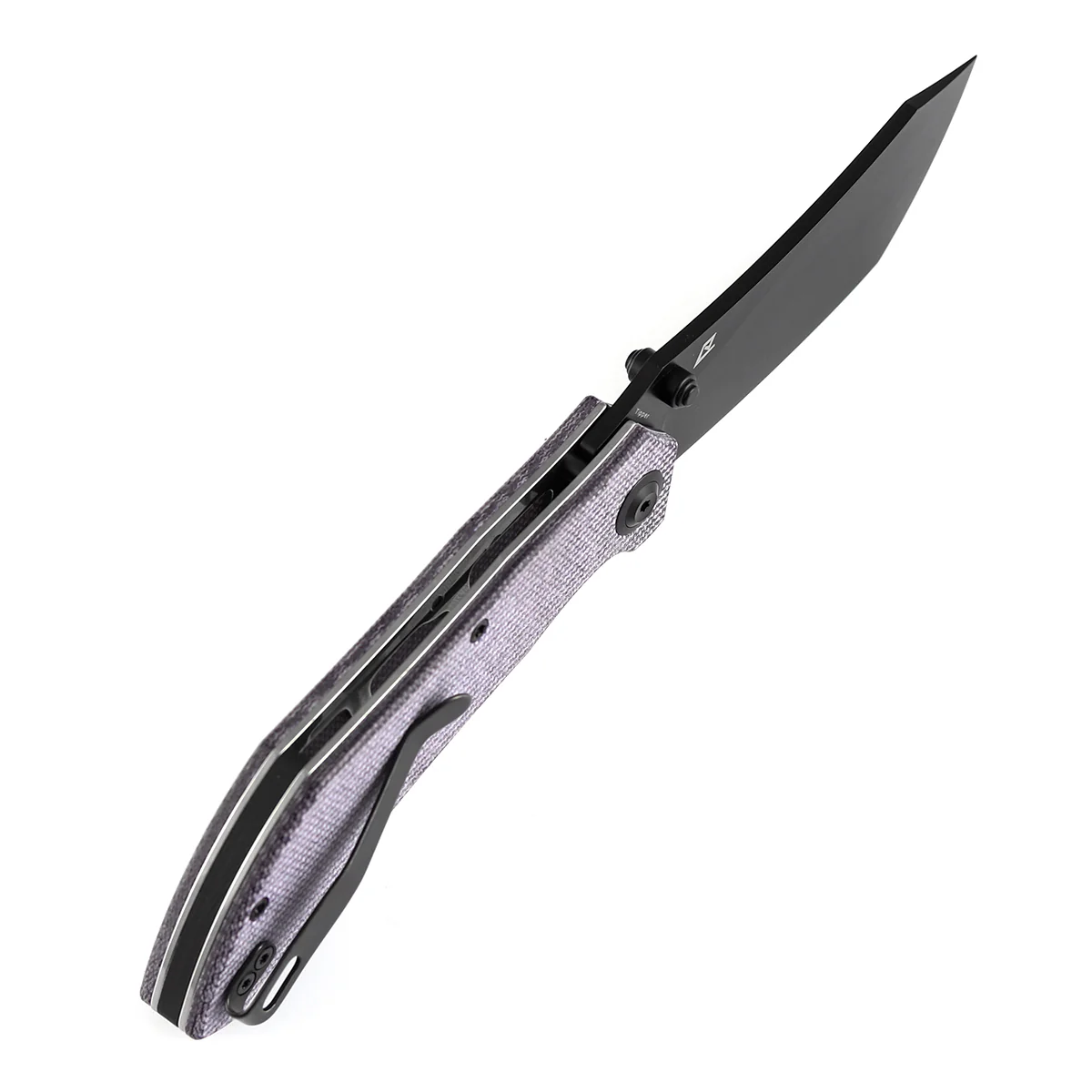 Tenable Tipper Folding Knife | 3.39'' Blackwash Nitro V Blade | Purple Micarta Handle | Edgy Bladeworks Design | B1079A2 - Image 5