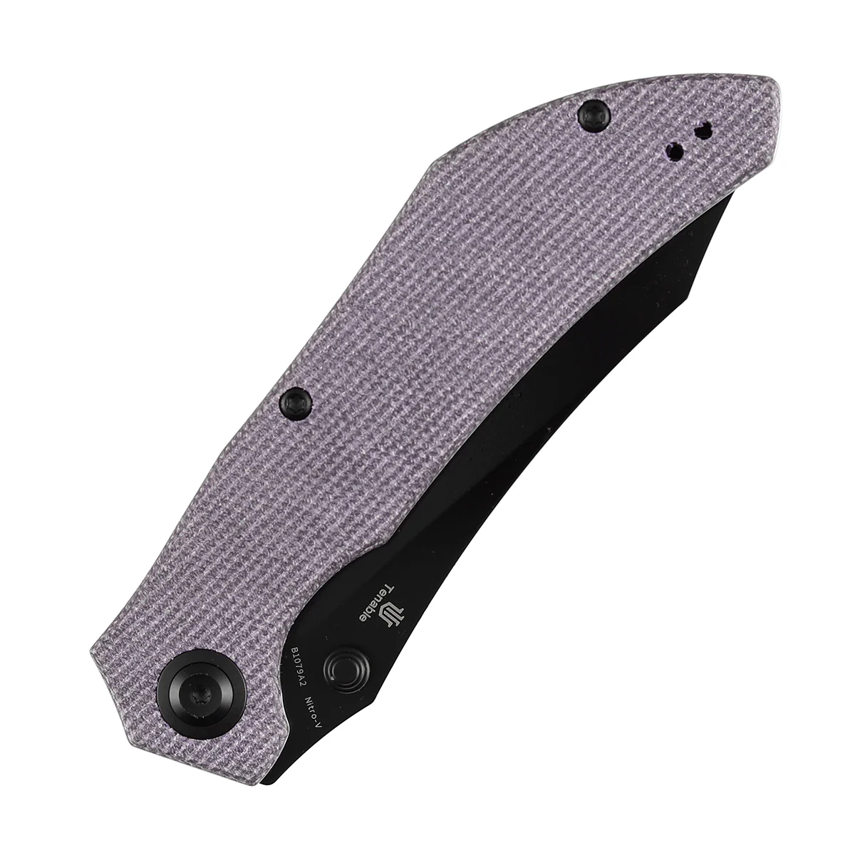 Tenable Tipper Folding Knife | 3.39'' Blackwash Nitro V Blade | Purple Micarta Handle | Edgy Bladeworks Design | B1079A2 - Image 6