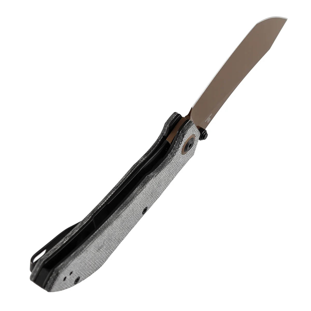 Tenable Tipper Folding Knife | 3.39'' Rose Gold Nitro V Blade | Black Micarta Handle | Edgy Bladeworks Design | B1079A1 - Image 4