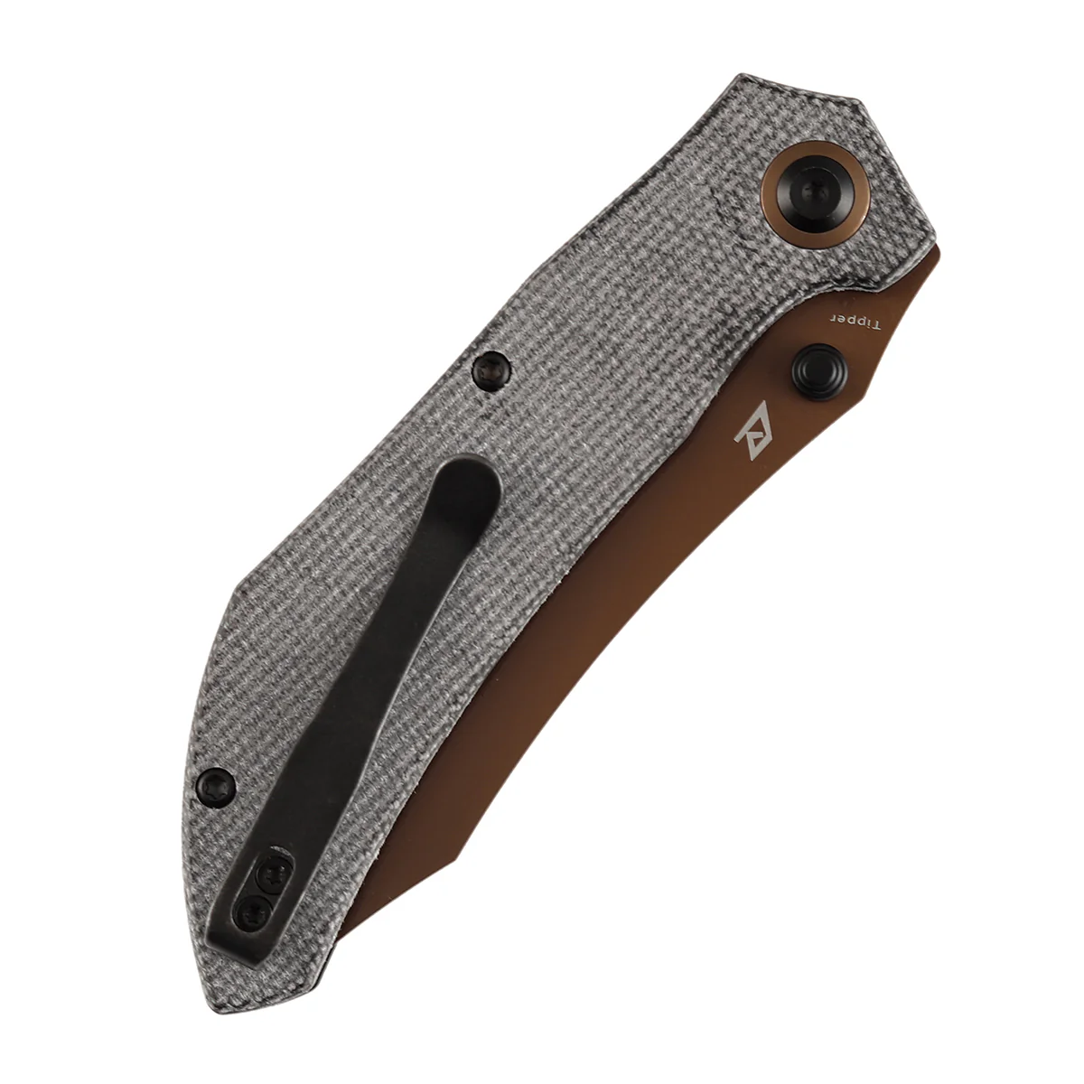 Tenable Tipper Folding Knife | 3.39'' Rose Gold Nitro V Blade | Black Micarta Handle | Edgy Bladeworks Design | B1079A1 - Image 7