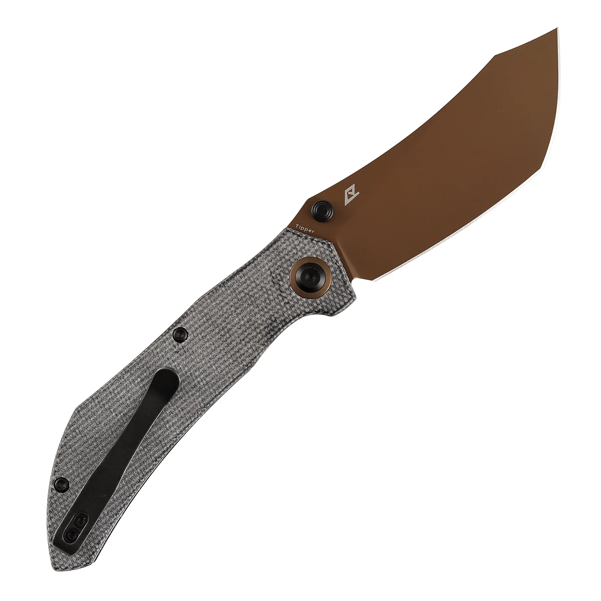 Tenable Tipper Folding Knife | 3.39'' Rose Gold Nitro V Blade | Black Micarta Handle | Edgy Bladeworks Design | B1079A1 - Image 8