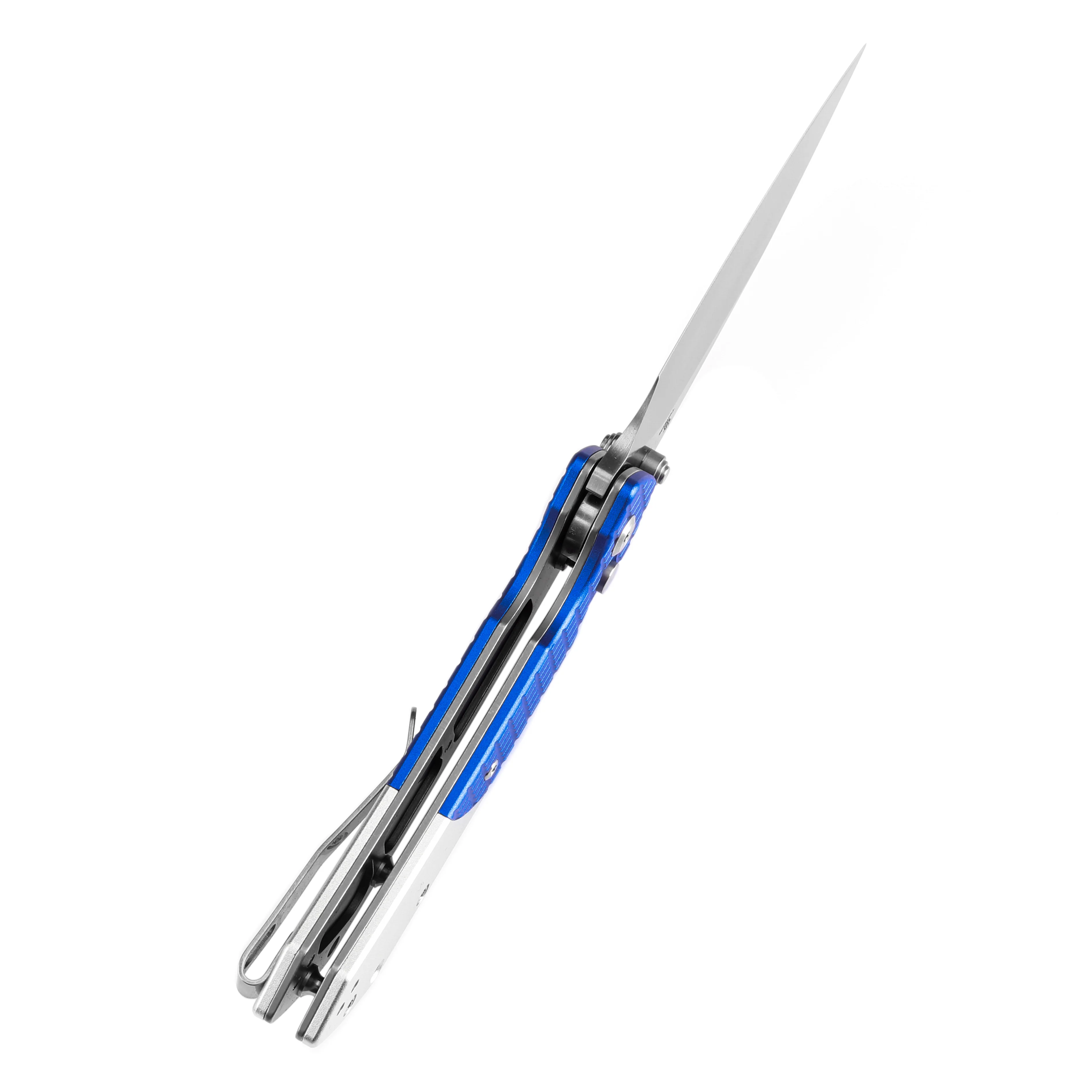 WMK Exclusive Tenable Fenrir Folding Knife Button Lock Blue Frag G10 & Aluminum 14c28n Blade T1034S1 - Image 5